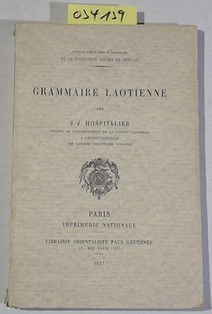 Imagen del vendedor de Grammaire Laotienne a la venta por Antiquariat Trger