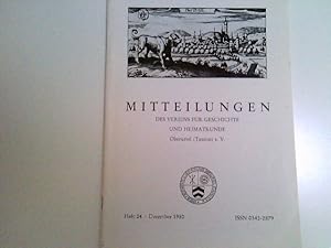 Bild des Verkufers fr Mitteilungen des Vereins fr Geschichte und Heimatkunde Oberursel. Heft 24 / Dezember 1980 zum Verkauf von ABC Versand e.K.