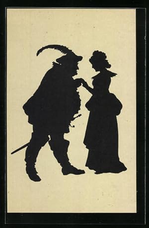 Image du vendeur pour Knstler-Ansichtskarte Paul Konewka: Aus Falstaff und seine Gesellen, Falstaff und Frau Fluth mis en vente par Bartko-Reher