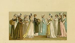 Antique Print-Costume-Female fashion in 1800-France-Didot-Racinet-1888
