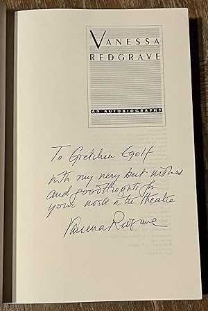 Vanessa Redgrave, an Autobiography [SIGNED]