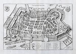 "Lunaeburgum" - Lüneburg / Niedersachsen Stadtplan Gesamtansicht - Karte