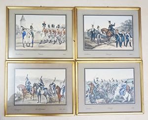 Image du vendeur pour Konvolut von 43 gerahmten Bildern aus Dernieres Milices Cantonales. Infanterie: 14 Blatt; Artillerie 5 Blatt; Cavallerie: 24 Blatt. mis en vente par antiquariat peter petrej - Bibliopolium AG