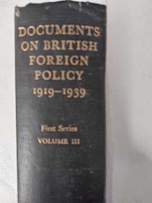 Seller image for Documents On British Foreign Policy 1919 - 1939 First Series Volume III 1919 for sale by Cambridge Rare Books