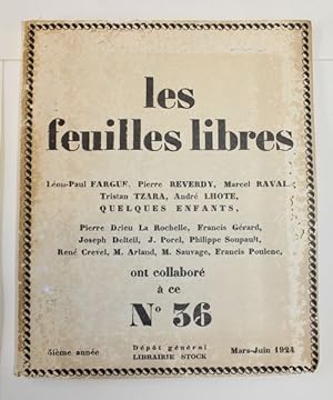 Les Feuilles Libres. N°36. 5ème année. Mars-Juin 1924.