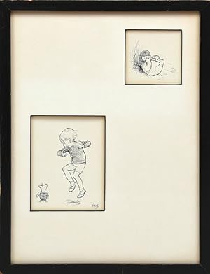 Bild des Verkufers fr Original artwork for Winnie-the-Pooh: two ink drawings from "Piglet Meets a Heffalump". zum Verkauf von Peter Harrington.  ABA/ ILAB.