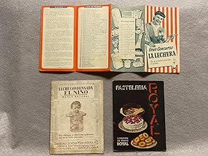 3 PUBLICIDADES PASTELERÍA. Leche condensada El Niño; Pastelería Royal; Gran concurso La lechera.