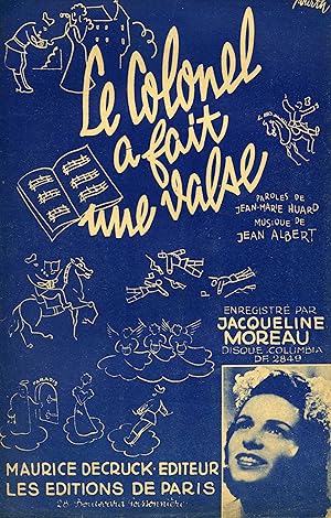 Seller image for Partition de "Le Colonel a fait une valse", chanson cre par Jacqueline Moreau for sale by Bouquinerie "Rue du Bac"