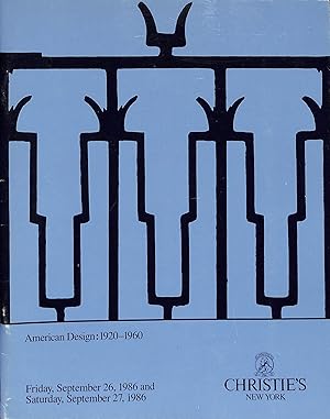 American Design 1920-1960, September 26-27 1986 Christie's