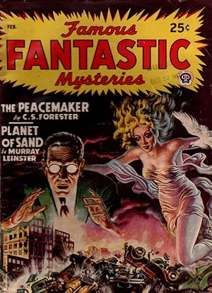 Image du vendeur pour Famous Fantastic Mysteries February 1948. The Peacemaker by C.S. Forester. Planet of Sand by Murray Leinster. Cover art by Finley. COLLECTIBLE PULP MAGAZINE. mis en vente par Once Read Books