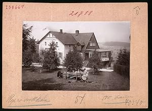 Fotografie Brück, Sohn Meissen, Ansicht Schellerhau i. Erzg., Gartenpartie im Oberer Gasthof