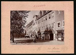 Fotografie Brück, Sohn Meissen, Ansicht Naumburg a. Saale, Markt mit Uhrmacher Otto Hardt, Schirm...