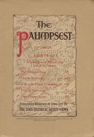 Imagen del vendedor de The Palimpsest - Volume 21 Number 4 - April 1940 a la venta por The Haunted Bookshop, LLC