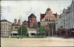 Judaika Ansichtskarte / Postkarte München, Hotel Leinefeldern Künstlerhaus, Synagoge, Novitas 543 2