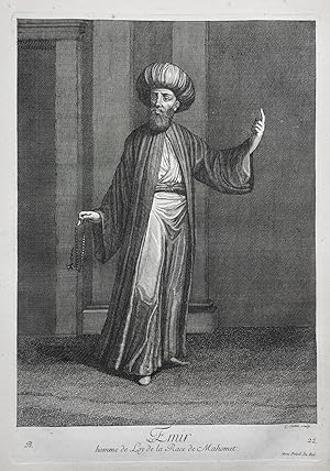 Seller image for Emir homme de Loy de la Rce de Mahomet." - Ottoman Empire Trkei Turkey / Rare original engraving out of "Recueil de cent estampes representant differentes Nations du Levant" from 1714 for sale by Antiquariat Steffen Vlkel GmbH