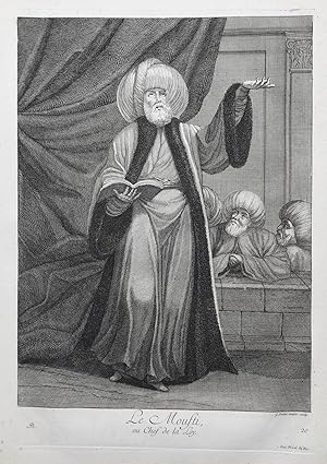 Seller image for Le Moufti, ou Chef de la Loy." - Ottoman Empire Mufti Islam Trkei Turkey / Rare original engraving out of "Recueil de cent estampes representant differentes Nations du Levant" from 1714 for sale by Antiquariat Steffen Vlkel GmbH