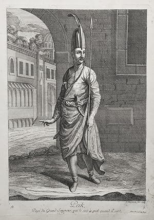 Seller image for Peik, Page du Grand Seigneur, qui le suit a pied quand il sort" - Ottoman Empire Serail page Trkei Turkey / Rare original engraving out of "Recueil de cent estampes representant differentes Nations du Levant" from 1714 for sale by Antiquariat Steffen Vlkel GmbH