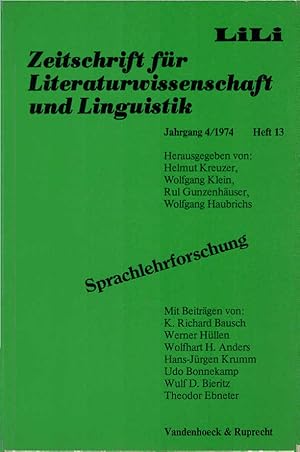 Bild des Verkufers fr LiLi. Zeitschrift fr Literaturwissenschaft und Linguistik. Jg. 4, Heft 13., Sprachlehrforschung zum Verkauf von Schrmann und Kiewning GbR