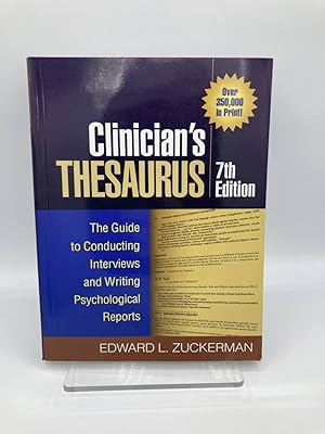 Immagine del venditore per Clinician's Thesaurus, 7Th Edition The Guide to Conducting Interviews and Writing Psychological Reports venduto da True Oak Books
