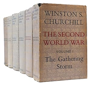Seller image for THE SECOND WORLD WAR TRIUMPH AND TRAGEDY IN SIX VOLUMES The Gathering Storm; Their Finest Hour; the Grand Alliance; the Hinge of Fate; Closing the Ring; Triumph and Tragedy for sale by Rare Book Cellar