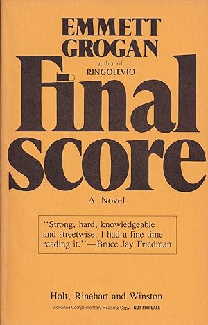 Seller image for FINAL SCORE; A Novel nOVEL for sale by Anthology Booksellers