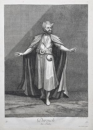 Seller image for Dervich des Indes" - Derwisch Dervish India costumes Trachten / Rare original engraving out of "Recueil de cent estampes representant differentes Nations du Levant" from 1714 for sale by Antiquariat Steffen Vlkel GmbH