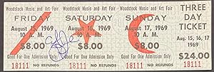 Woodstock Music and Art Fair [three day ticket signed by "Country Joe" McDonald of Country Joe an...