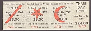 Woodstock Music and Art Fair [three day ticket signed by psychedelic artist Stanley Mouse]