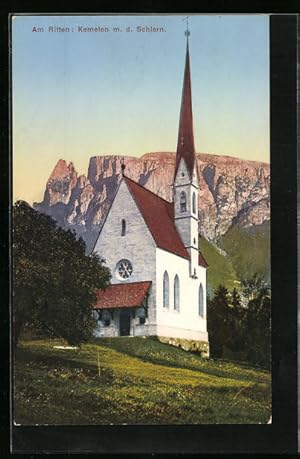 Bild des Verkufers fr Cartolina Kemeten / Ritten, Kirche vor dem Schlern zum Verkauf von Bartko-Reher