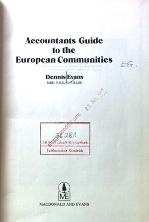 Seller image for Accountant's Guide to the European Communities for sale by books4less (Versandantiquariat Petra Gros GmbH & Co. KG)