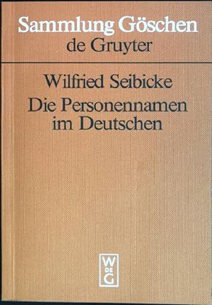 Bild des Verkufers fr Die Personennamen im Deutschen. (Nr. 2218) Sammlung Gschen zum Verkauf von books4less (Versandantiquariat Petra Gros GmbH & Co. KG)