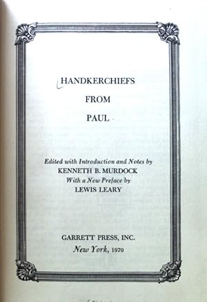 Bild des Verkufers fr Handkerchiefs from Paul; American poetry series; zum Verkauf von books4less (Versandantiquariat Petra Gros GmbH & Co. KG)