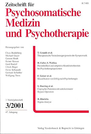 Bild des Verkäufers für Zeitschrift für Psychosomatische Medizin und Psychoanalyse. 3. Vierteljahresheft 3/2001, 47. Jahrg. zum Verkauf von Fundus-Online GbR Borkert Schwarz Zerfaß