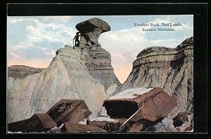 Bild des Verkufers fr Ansichtskarte Eastern Montana, Bad Lands, Panther Rock, Gesteinsformation zum Verkauf von Bartko-Reher