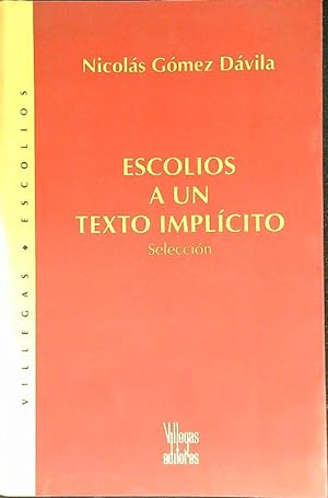 Bild des Verkufers fr Escolios a un texto implicito zum Verkauf von Librodifaccia