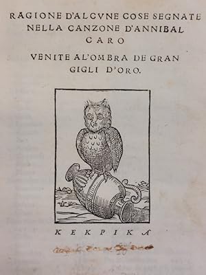 Apologia de gli Academici di Banchi di Roma, contra M. Lodovico Castelvetro da Modena [.]. [-Ragi...