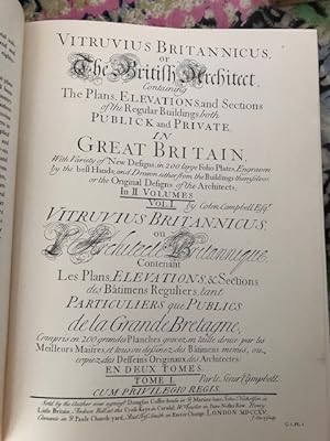 Imagen del vendedor de Vitruvius Britannicus, Volume the Fourth; and: Vols. IV aand V, First published in three volumes, London, 1739, and 1767-71: Reissued 1967 in one volume a la venta por Tiber Books