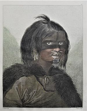 A Woman of Prince William Sound - original 1784 print from 1st edition of Captain Cook's voyages