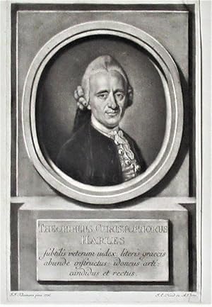 Original 1777 print, mezzotint by Johann Elias Haid, after J F Kleeman, Gottlieb Christoph Harless