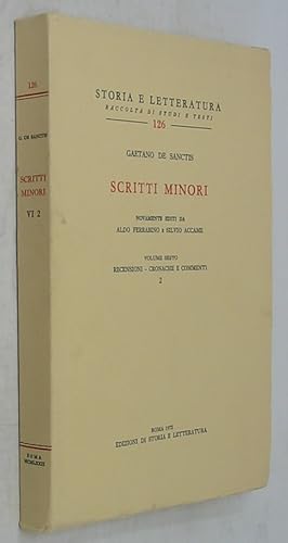 Bild des Verkufers fr Gaetano De Sanctis: Scritti Minori, Volume Sesto: Recensioni, Cronache e Commenti 2 (Storia e Letteratura 126) zum Verkauf von Powell's Bookstores Chicago, ABAA