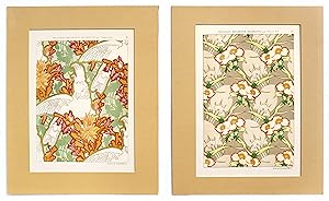 Immagine del venditore per 1905 Original French Art Nouveau Poster, Nouveaux Documents Decoratifs, Matted Floral Pattern - Habert-Dys (x2) venduto da L'Affichiste Vintage Posters