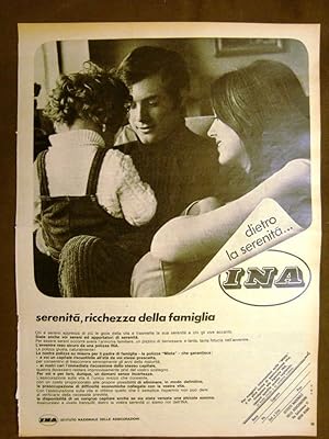 Immagine del venditore per Istituto Nazionale delle Assicurazioni INA Pubblicit vintage anni '70 venduto da LIBRERIA IL TEMPO CHE FU