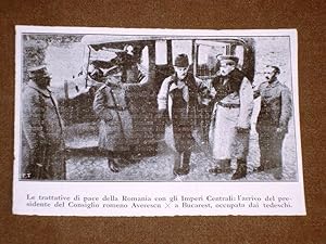 Seller image for WW1 1a Guerra mondiale 1914-1918 Presidente di Romania Averescu a Bucarest 1918 for sale by LIBRERIA IL TEMPO CHE FU