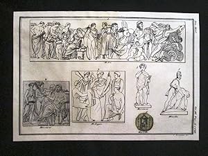 Imagen del vendedor de Medea, Meleagro, Marcello Incisione colorata a mano del 1820 Mitologia Pozzoli a la venta por LIBRERIA IL TEMPO CHE FU