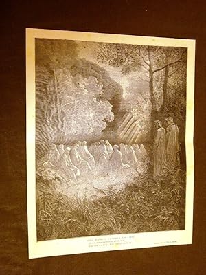 Bild des Verkufers fr Incisione Gustave Dor del 1880 Purgatorio Ridolfo Dante's Purgatory Engraving zum Verkauf von LIBRERIA IL TEMPO CHE FU