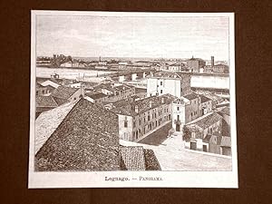 Seller image for Incisione del 1891 Rarissimo panorama di Legnago - Veneto for sale by LIBRERIA IL TEMPO CHE FU