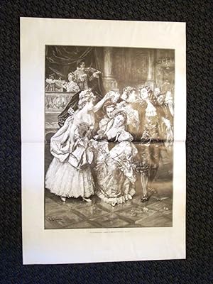 Seller image for Stampa enorme del 1898 La farandola Quadro di Edoardo Garrido for sale by LIBRERIA IL TEMPO CHE FU