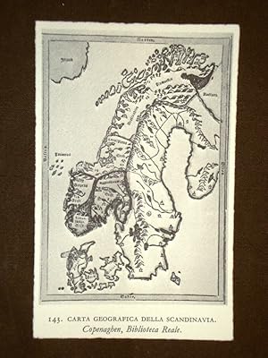 Immagine del venditore per Carta geografica della Scandinavia Copenaghen Stampa popolare Scandinava venduto da LIBRERIA IL TEMPO CHE FU