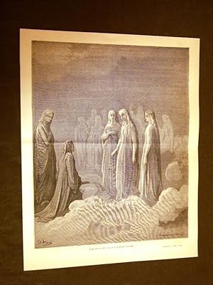 Bild des Verkufers fr Incisione Gustave Dor 1880 Paradiso Piccarda Donati Dante Paradise Engraving zum Verkauf von LIBRERIA IL TEMPO CHE FU