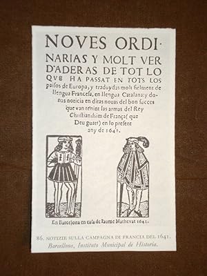 Immagine del venditore per Notizie sulla campagna di Francia del 1641 Stampa popolare spagnola Spagna venduto da LIBRERIA IL TEMPO CHE FU